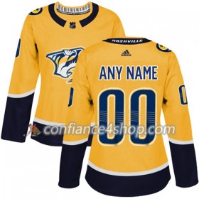 Adidas Maillot de Hockey Nashville Predators Personnaliser 2017-2018 Or Authentic - Femme